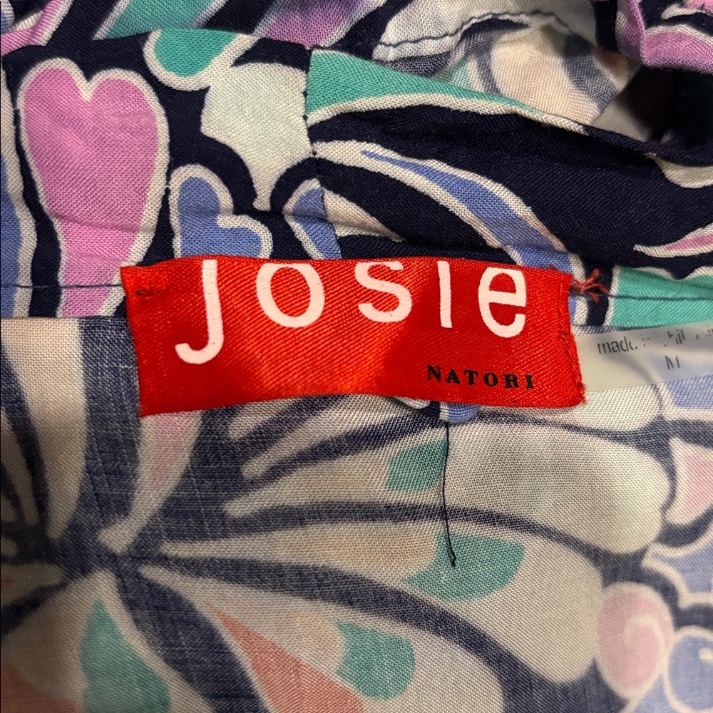 Josie Natori Women’s Multi Color Heart Print Tie Waist Kimono Robe‎ SZ Medium - Picture 6 of 7